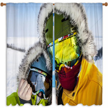 snowboarders Window Curtains 53038803