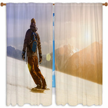 Snowboarding In Sun Shine Window Curtains 60262586