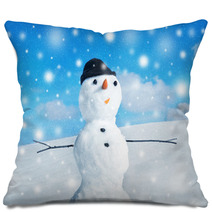 Snowman And Snowstorm Pillows 57900644