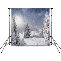 Snowstorm In The Mountains Backdrops 57792336