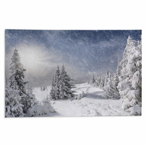 Snowstorm In The Mountains Rugs 57792336