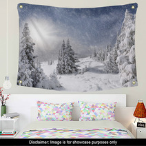 Snowstorm In The Mountains Wall Art 57792336