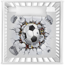 Soccer Ball And Old Plaster Wall Damage Vector Illustration Nursery Decor 43764565