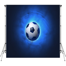 Soccer Ball Blue Background Backdrops 66072512