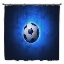 Soccer Ball Blue Background Bath Decor 66072512
