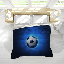 Soccer Ball Blue Background Bedding 66072512