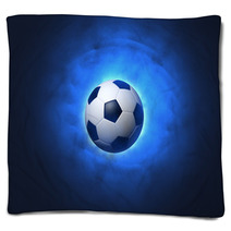 Soccer Ball Blue Background Blankets 66072512