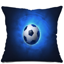 Soccer Ball Blue Background Pillows 66072512