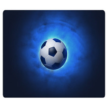 Soccer Ball Blue Background Rugs 66072512