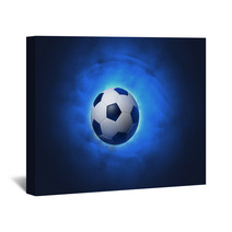 Soccer Ball Blue Background Wall Art 66072512
