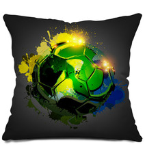 Soccer Ball Explosion Black Pillows 60286146