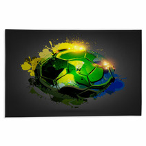 Soccer Ball Explosion Black Rugs 60286146