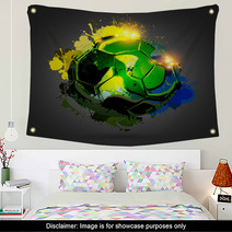 Soccer Ball Explosion Black Wall Art 60286146
