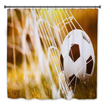 Soccer Ball In Goal Bath Decor 116250654