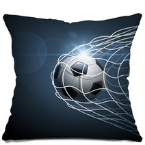 Soccer Ball In Goal. Vector Pillows 65813127