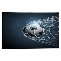 Soccer Ball In Goal. Vector Rugs 65813127