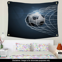 Soccer Ball In Goal. Vector Wall Art 65813127