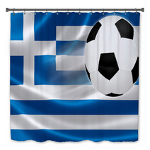 Soccer Ball Leaps Out Of Greece's Flag Bath Decor 63725330
