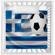 Soccer Ball Leaps Out Of Greece's Flag Nursery Decor 63725330