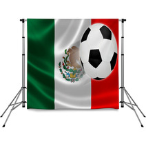 Soccer Ball Leaps Out Of Mexico's Flag Backdrops 63689077