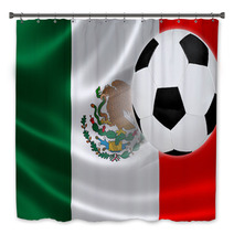 Soccer Ball Leaps Out Of Mexico's Flag Bath Decor 63689077
