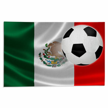 Soccer Ball Leaps Out Of Mexico's Flag Rugs 63689077