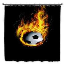 Soccer Ball On Fire Bath Decor 65047792