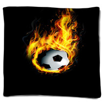 Soccer Ball On Fire Blankets 65047792