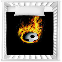 Soccer Ball On Fire Nursery Decor 65047792