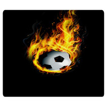 Soccer Ball On Fire Rugs 65047792