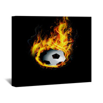 Soccer Ball On Fire Wall Art 65047792