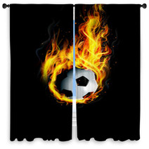 Soccer Ball On Fire Window Curtains 65047792