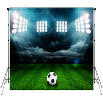 Soccer Ball On The Field Of Stadium With Light Backdrops 67520648