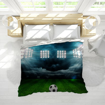 Soccer Ball On The Field Of Stadium With Light Bedding 67520648
