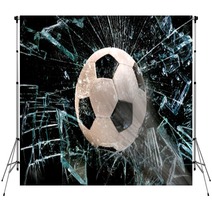 Soccer Ball Through Glass Backdrops 75565566
