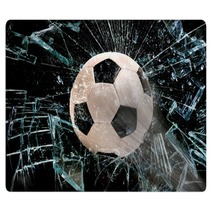 Soccer Ball Through Glass Rugs 75565566