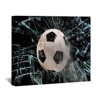 Soccer Ball Through Glass Wall Art 75565566