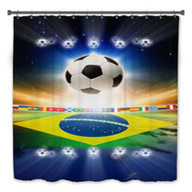 Soccer Ball With Brazil Flag Bath Decor 59013413