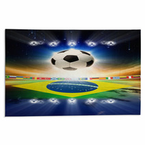 Soccer Ball With Brazil Flag Rugs 59013413
