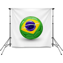 Soccer Ball With Brazil Flag. Vector Backdrops 65767667