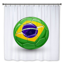 Soccer Ball With Brazil Flag. Vector Bath Decor 65767667