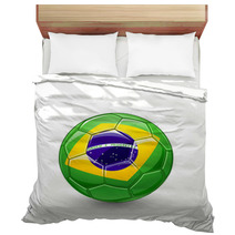 Soccer Ball With Brazil Flag. Vector Bedding 65767667
