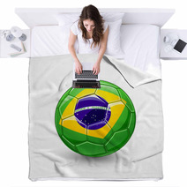 Soccer Ball With Brazil Flag. Vector Blankets 65767667