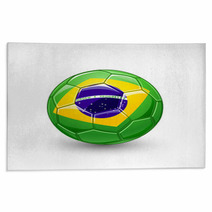 Soccer Ball With Brazil Flag. Vector Rugs 65767667