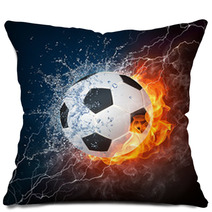 Soccer Ball With Fire And Lightning Effect Pillows 25479762