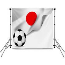Soccer Ball With Japan Flag Backdrops 64502758