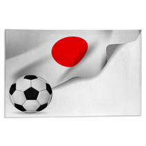 Soccer Ball With Japan Flag Rugs 64502758