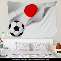 Soccer Ball With Japan Flag Wall Art 64502758