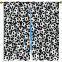 Soccer Balls Background Window Curtains 45047942