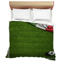 Soccer Field With Ball And Flag Of Italy Bedding 66056749